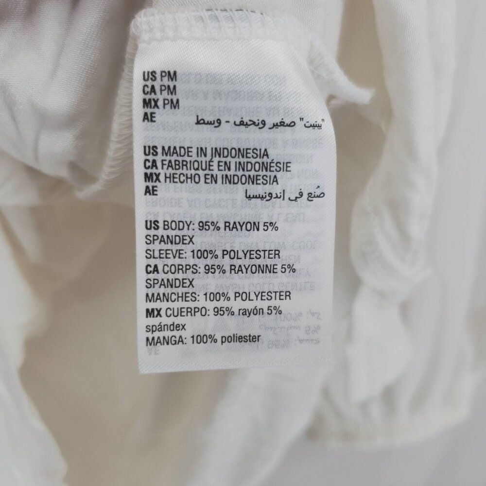 JM Collection Petite Medium Sheer White Long Sleeve Top Lightweight (AR) - Picture 3 of 5